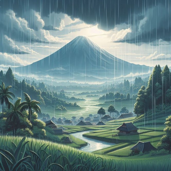
 ilustrasi hujan ringan di lumajang 