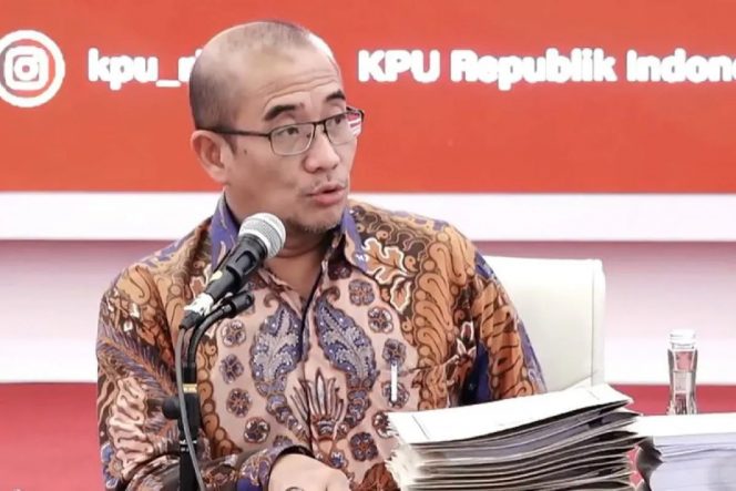 
 Tangkapan layar - Ketua KPU RI Hasyim Asy'ari dalam Rapat Pleno Rekapitulasi Hasil Penghitungan Perolehan Suara Tingkat Nasional di Gedung KPU RI, Jakarta, Minggu (17/3/2024).