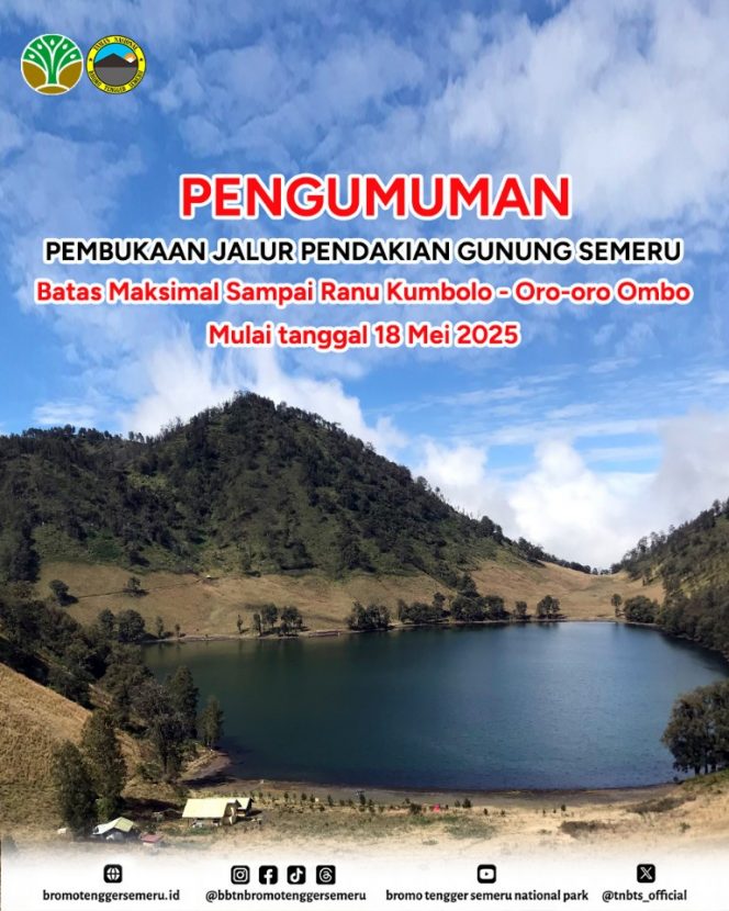 
 Ranu Kumbolo Menanti, BB TNBTS Ajak Pendaki Jadi Mitra Penjaga Alam