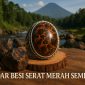 Cincin akik badar besi Semeru khas Lumajang dengan serat merah alami