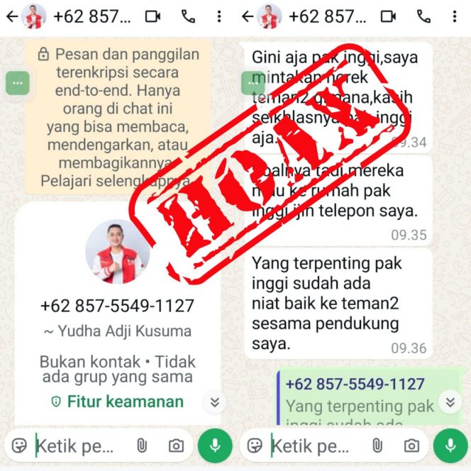 
 Pesan Palsu Catut Nama Wabup Lumajang, Kominfo Pastikan Itu Hoaks